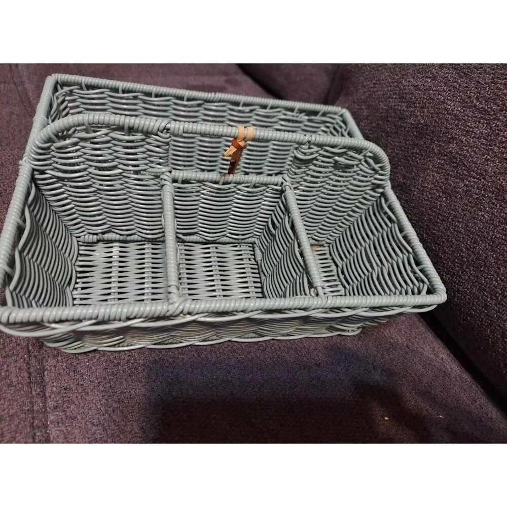 Tommy Bahama Turquoise Wicker Basket Picnic Wine‎ Home Decorations